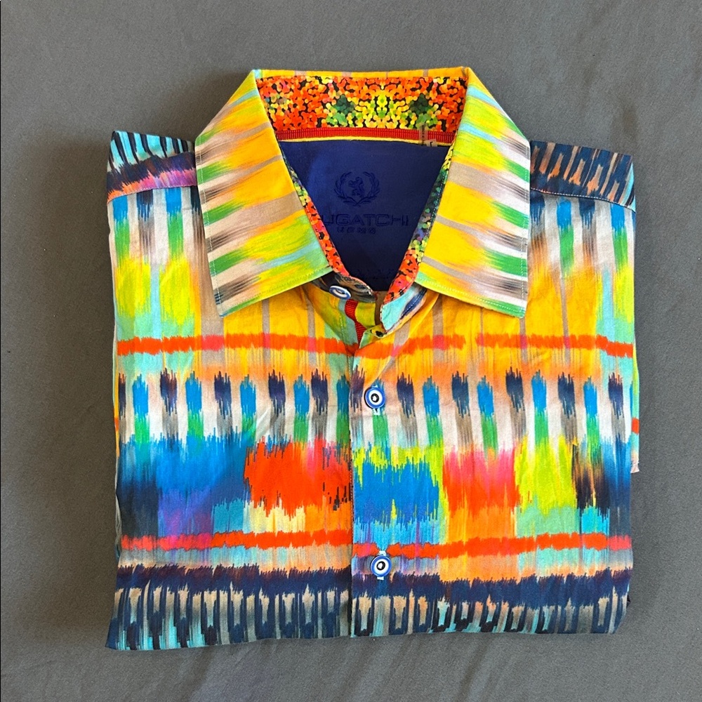 Bugatchi Vibrant Multicolor Button Down Shirt - image 6